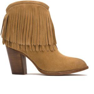 FRYE Women's Ilana Fringe Short Bootie Sand Suede 6.5